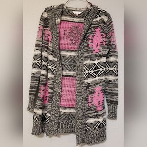 Womens No Boundaries Cardigan/Pullover, Small, Black and Pink